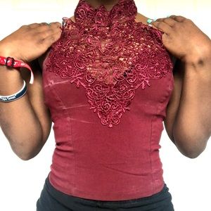Burgundy blouse